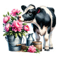 Floral Cows Fabric Panel 8