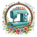 Floral Cute Sewing Machine Fabric Panel 10