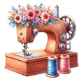 Floral Cute Sewing Machine Fabric Panel 20