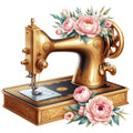 Floral Cute Sewing Machine Fabric Panel 23