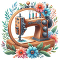 Floral Cute Sewing Machine Fabric Panel 9