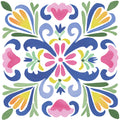 Floral Kaleidoscope Fabric Panel 48