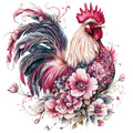 Floral Rooster Fabric Panel 10