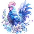 Floral Rooster Fabric Panel 3