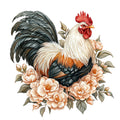 Floral Rooster Fabric Panel 6