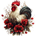 Floral Rooster Fabric Panel 7