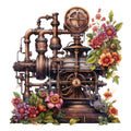 Floral Steampunk Fabric Panel 10
