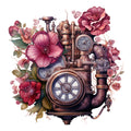 Floral Steampunk Fabric Panel 11