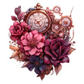 Floral Steampunk Fabric Panel 16