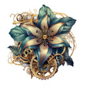 Floral Steampunk Fabric Panel 19