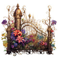 Floral Steampunk Fabric Panel 39