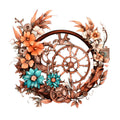 Floral Steampunk Fabric Panel 8