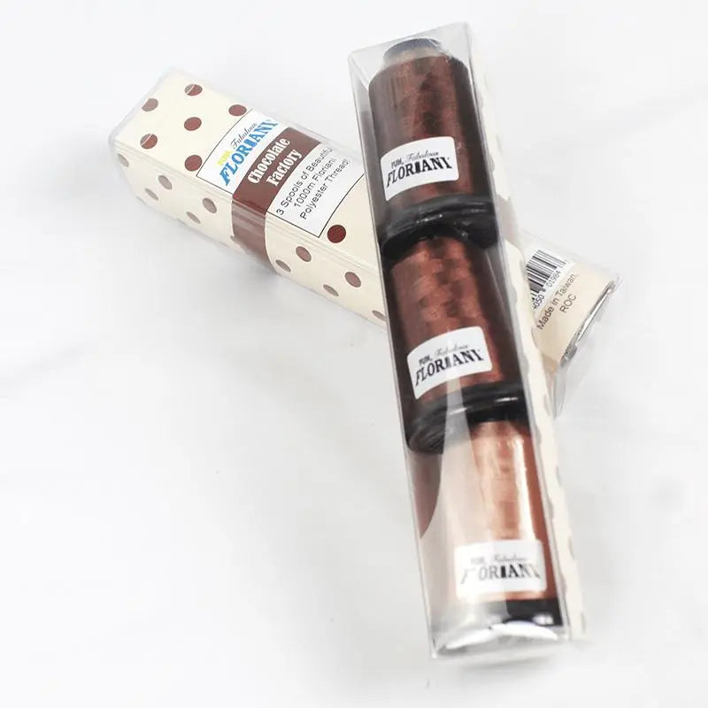 Floriani Thread  3 SPOOL SET-CHOCOLATE FACTORY BROWN