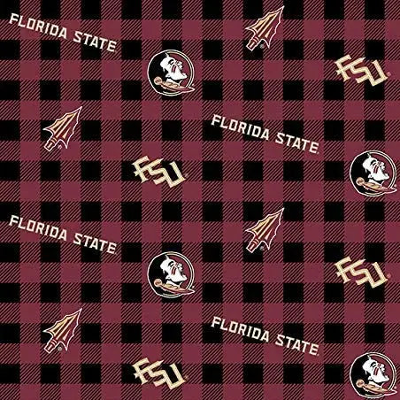 Florida State Seminoles - Buffalo Plaid 44"/45" Fabric per yard