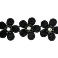 Flower Trim with Pearls & Rhinestone Embellishments, 1.5-inch X 5 Yards - For Sewing & DIY Crafts