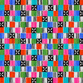 Flowerful - Geo Squares 44" / 45" Fabric Per Yard