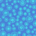 Flowerful - Linear Circles - Blue 44" / 45" Fabric Per Yard