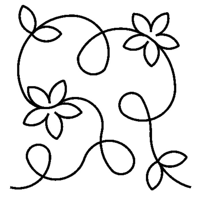 Flowering Vine Digital E2E Pantograph for Quilting