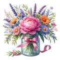 Flowers in a Jar Fabric Panel 19