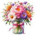 Flowers in a Jar Fabric Panel 21
