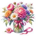 Flowers in a Jar Fabric Panel 3