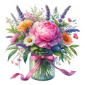 Flowers in a Jar Fabric Panel 6