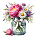 Flowers in a Jar Fabric Panel 7