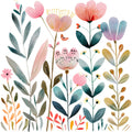 Folk Chicken Fabric Panel 21