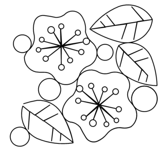 Folksy Flower Digital E2E Pantograph for Quilting