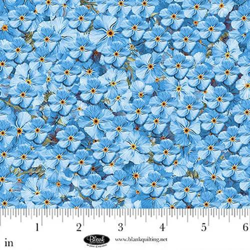 Forget Me Not Blue Cotton 44"/45" Fabric Per Yard