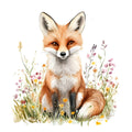 Foxes in Wildflowers Fabric Panel 10