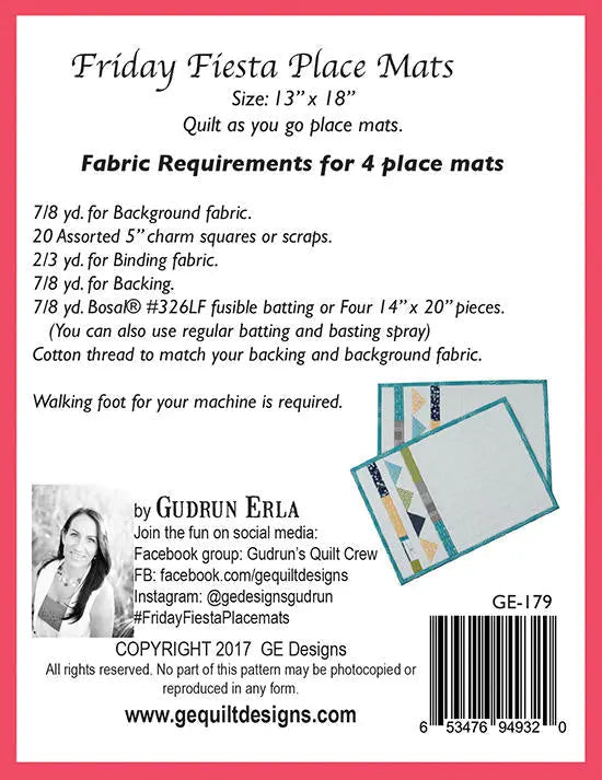 Friday Fiesta Place Mats Pattern 179