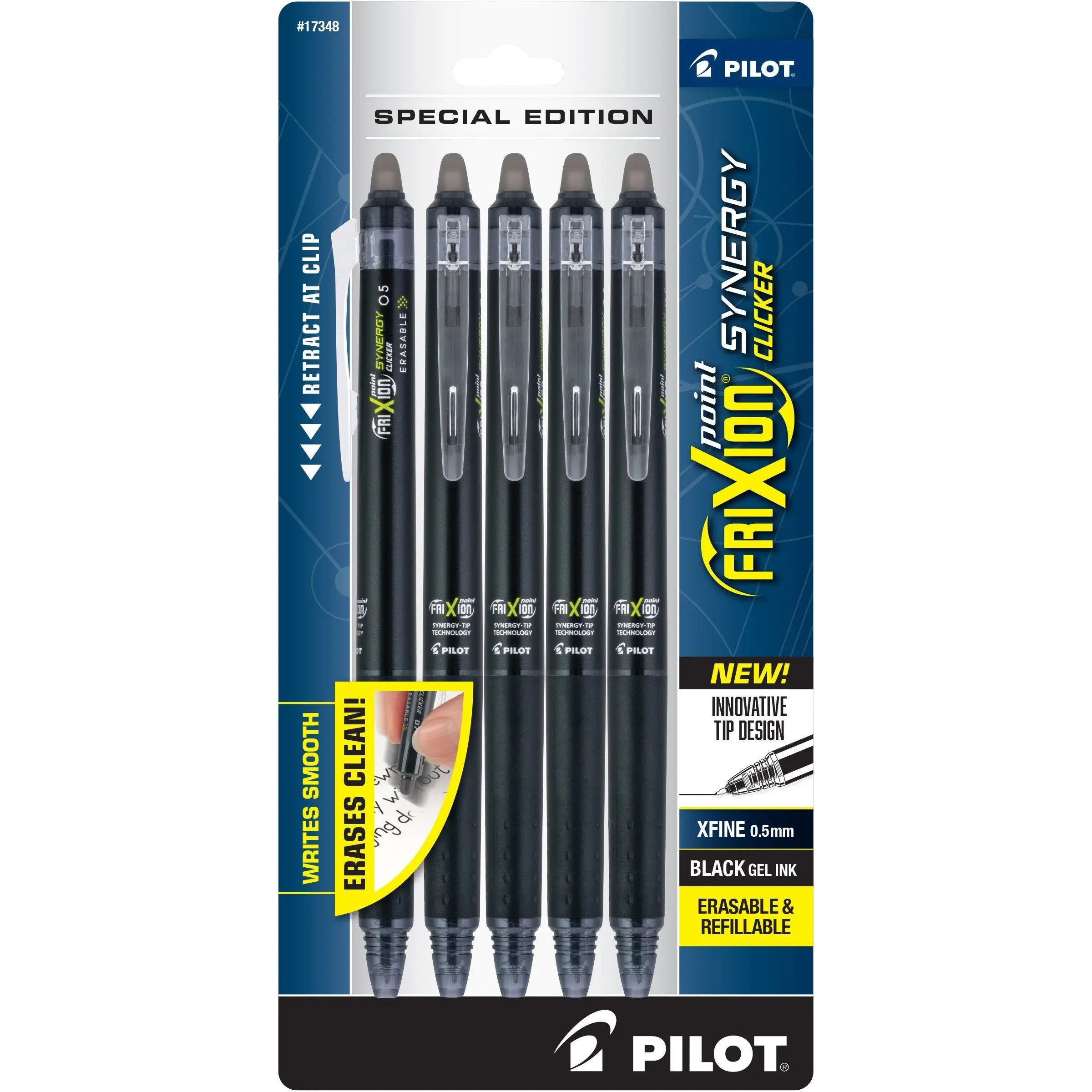 Frixion Point Synergy Clicker Extra Fine 5pk Black