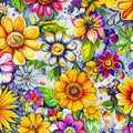 Frosted Petals Quilt Back - Groovy Garden 108" wide Fabric per yard