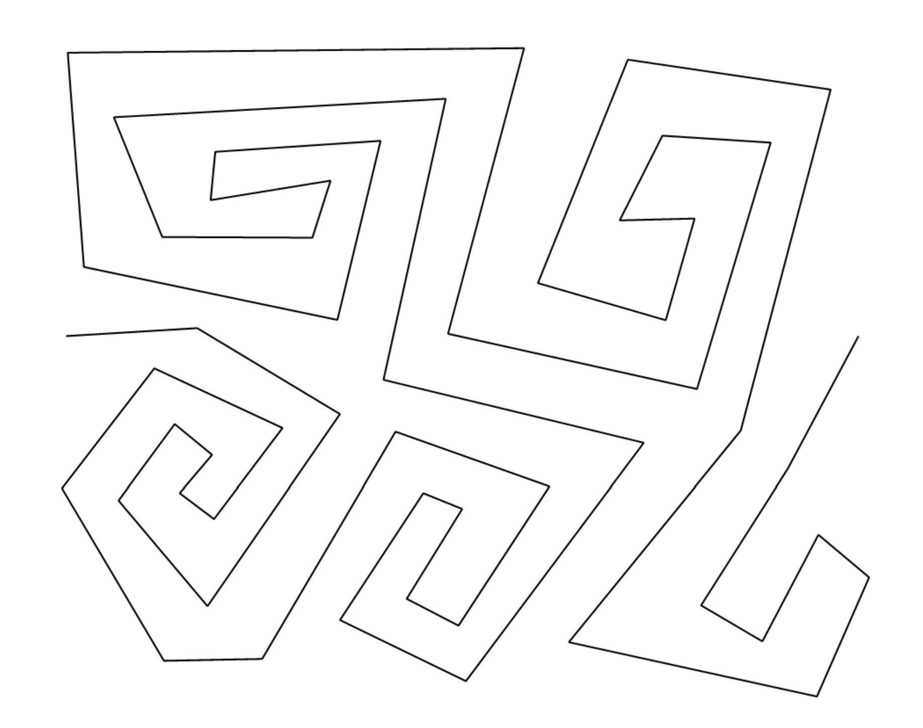Funky Square Spiral Digital E2E Pantograph for Quilting