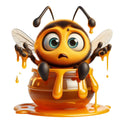 Funny Cartoon Bees Fabric Panel 17