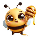Funny Cartoon Bees Fabric Panel 8