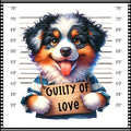 Funny Dog Mugshots Australian Shepherd Fabric Panel
