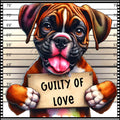 Funny Dog Mugshots Boxer Fabric Panel