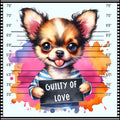 Funny Dog Mugshots Chihuahua Fabric Panel