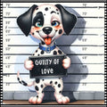 Funny Dog Mugshots Dalmatian Fabric Panel