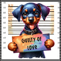 Funny Dog Mugshots Doberman Fabric Panel