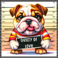 Funny Dog Mugshots English Bulldog Fabric Panel