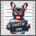 Funny Dog Mugshots Frenchie Fabric Panel