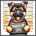 Funny Dog Mugshots German Shepherd Fabric Panel