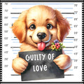Funny Dog Mugshots Goldie Fabric Panel
