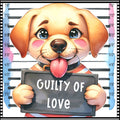 Funny Dog Mugshots Lab 2 Fabric Panel