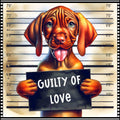 Funny Dog Mugshots Vizsla Fabric Panel