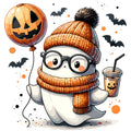 Ghost and Pumpkin Fabric Panel 2