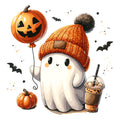 Ghost and Pumpkin Fabric Panel 4